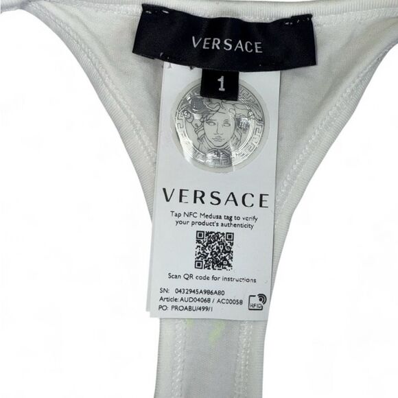 VERSACE White Sports Bra with Gray Band - Picture 3 of 8